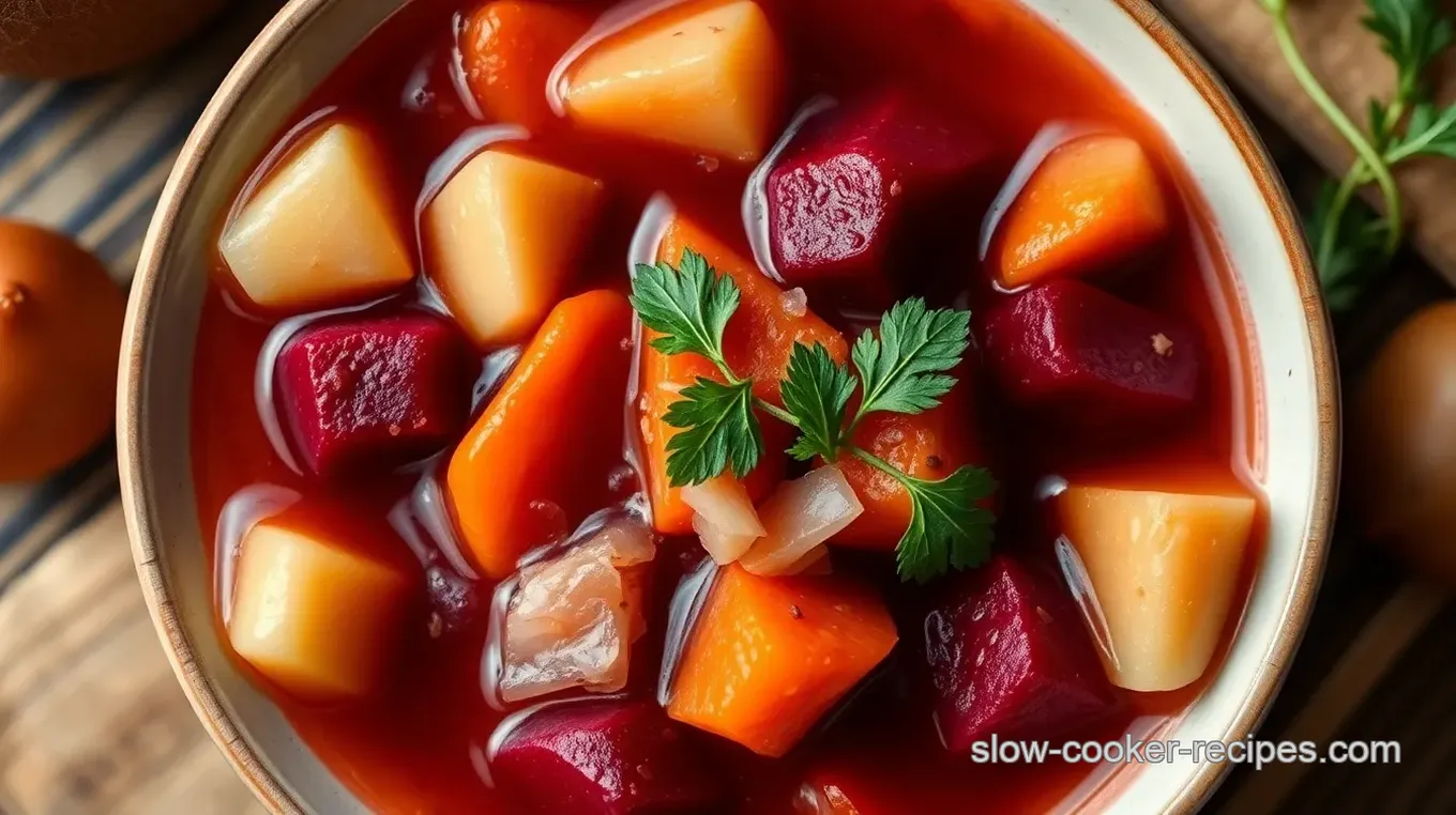 Root Veggies in Borscht