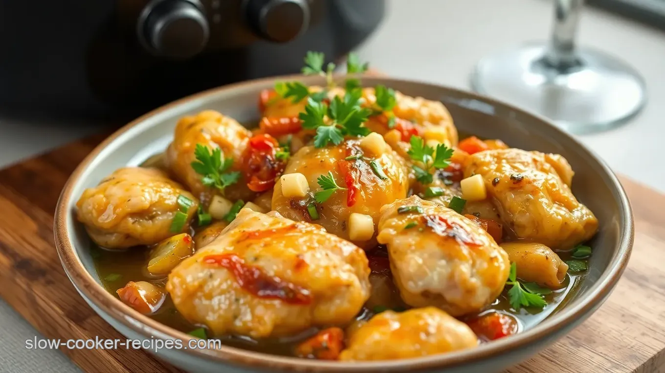 My Favorite Simmered Chicken in White Wine Delight: A Comforting French Recipe Simmered Chicken in White Wine Delight