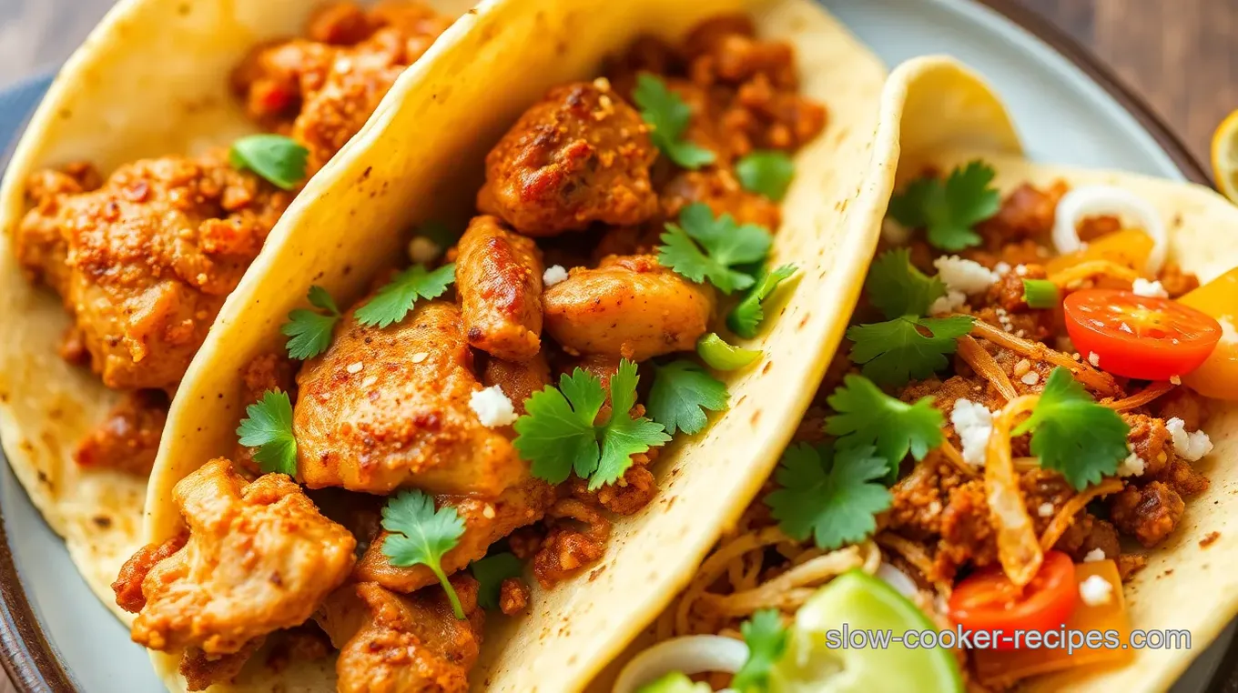 Spicy Mexican Slow Cooker Chicken Tacos