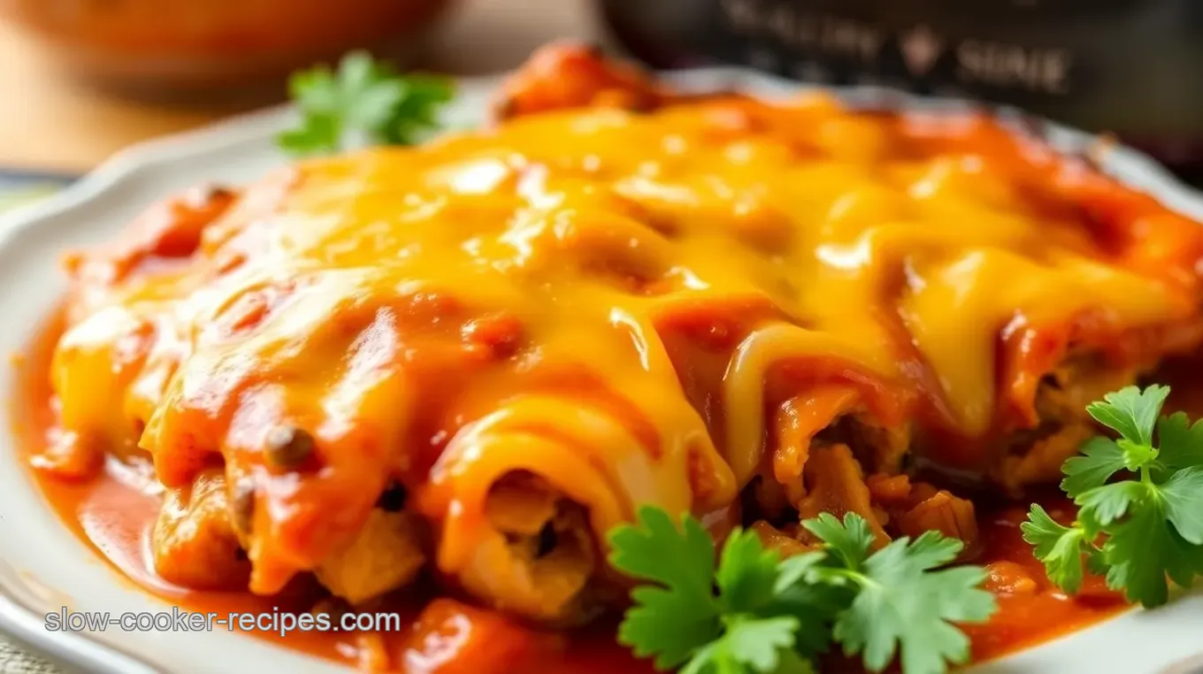 Slow Cooker Chicken Enchiladas