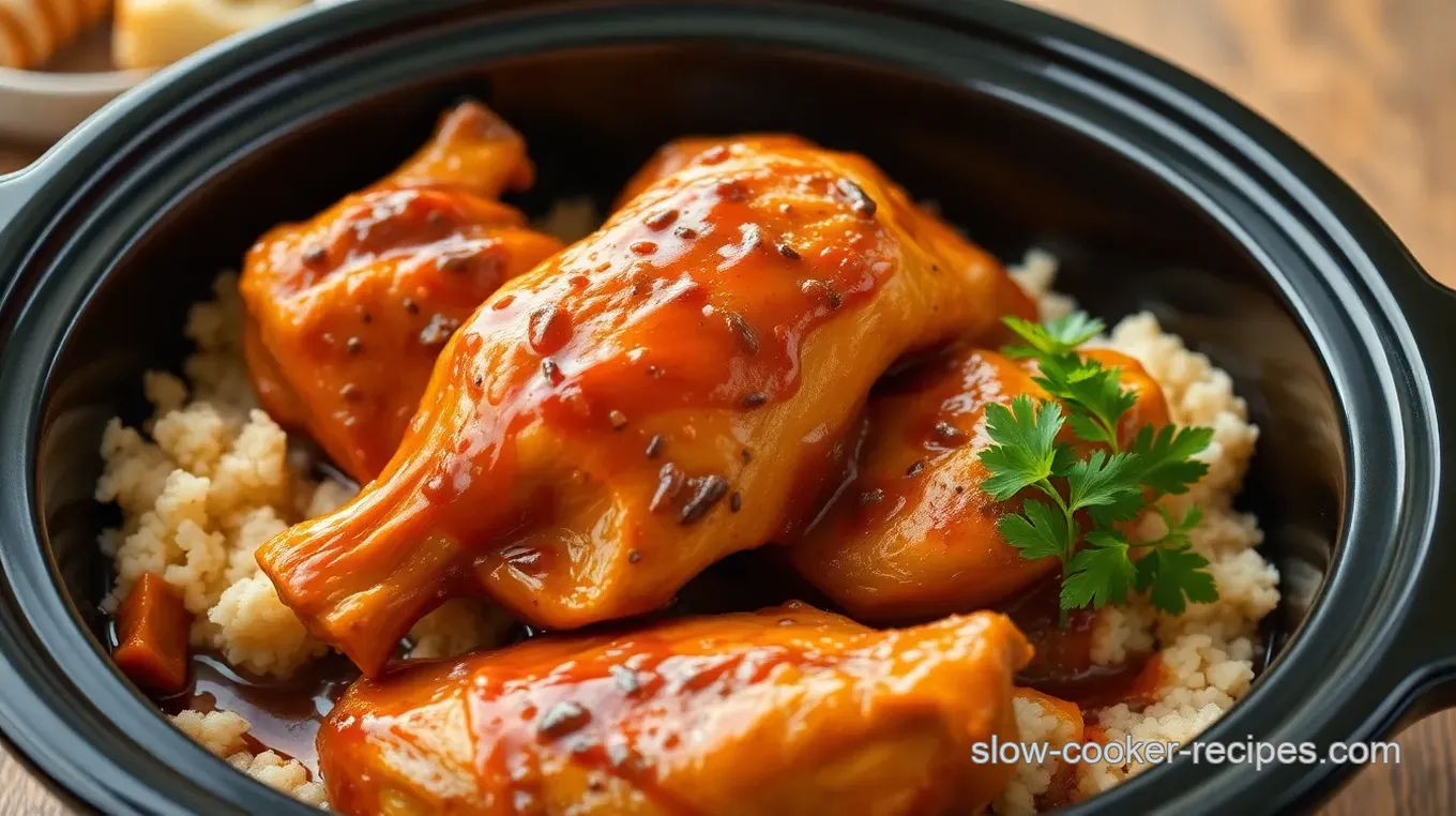 Slow Cooker Honey Garlic Chicken Legs