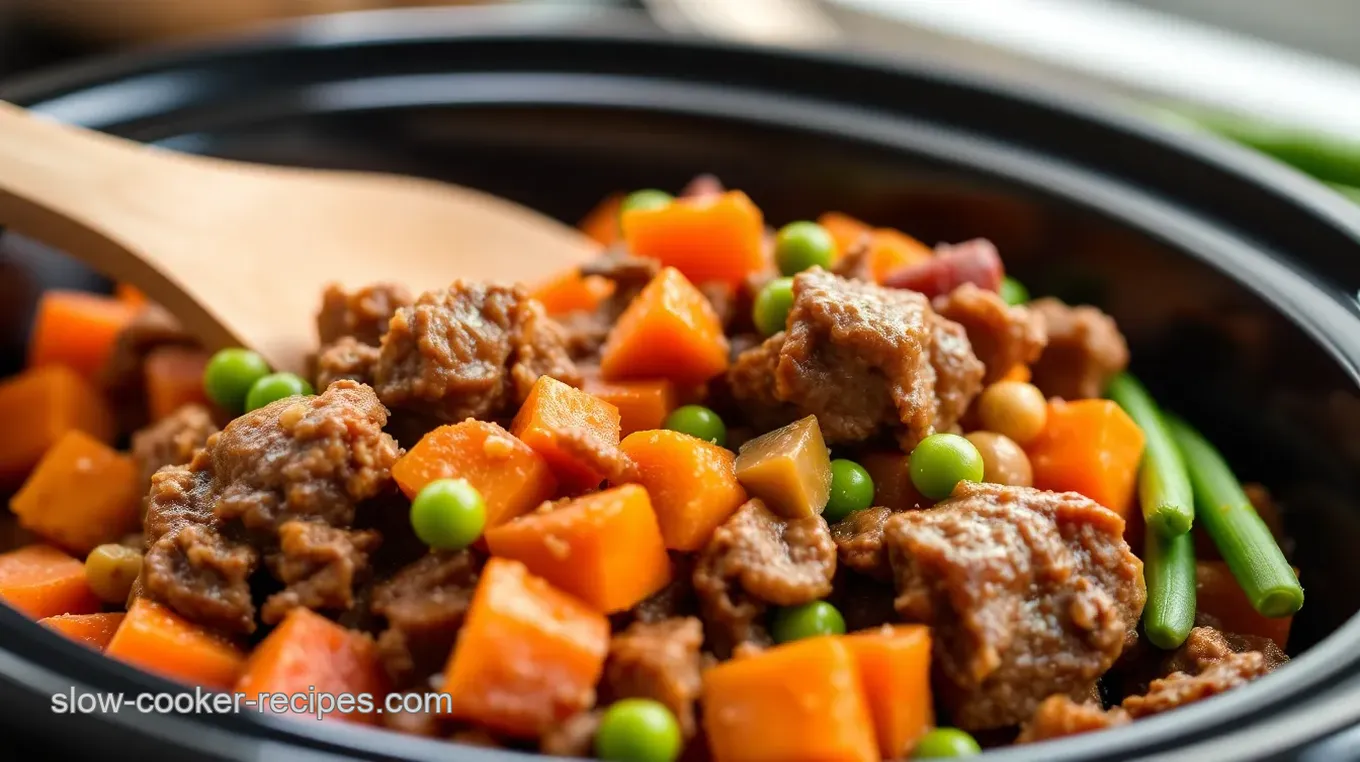 Slow Cooker Beef and Vegetable Dog Food