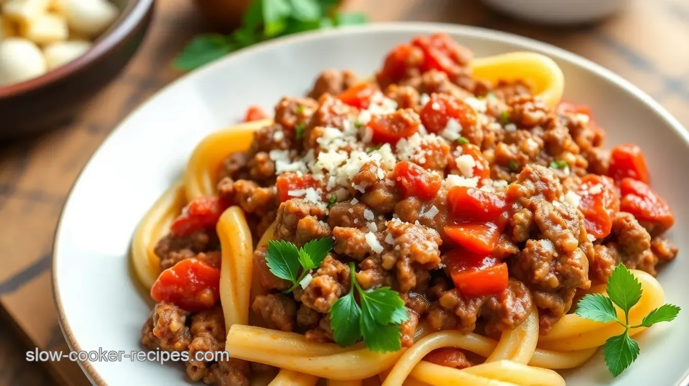 Slow Cooker Ground Beef Pasta