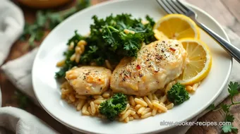 Bake Lemon Chicken with Orzo & Kale