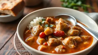 Cooked Chicken Gumbo with Spicy Andouille