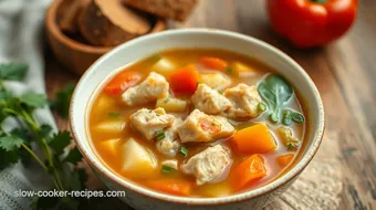 Simmered Chicken Soup with Fresh Vegetables