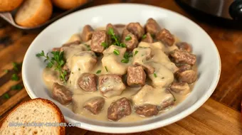 Sautéed Beef Stroganoff with Creamy Sauce