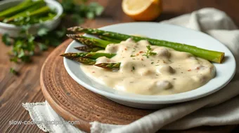 Roasted Asparagus with Creamy Cheese Sauce