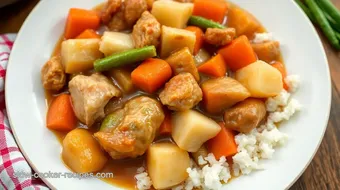 Hearty Slow Cooker Chicken Stew in 6 Hours recipe card