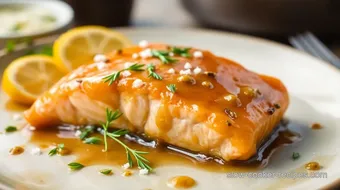 Delicious Maple Mustard Glazed Salmon Julia Frey of Vikalinka recipe card