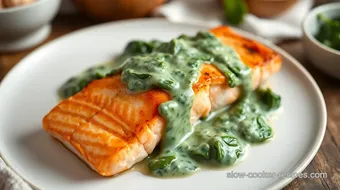 Pan-Seared Salmon with Creamy Spinach Sauce