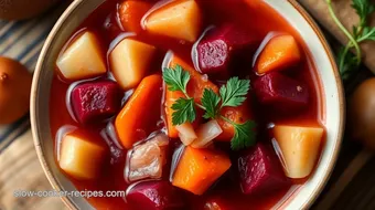 My Grandmother's Comforting Root Veggies in Borscht: A Cozy Recipe recipe card