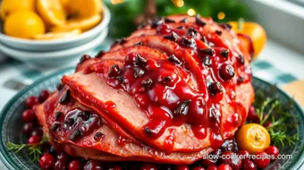 Slow Cooker Ham with Festive Cranberry Glaze recipe card