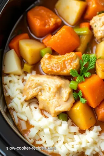 Cozy Slow Cooker Chicken & Veggie Stew presentation