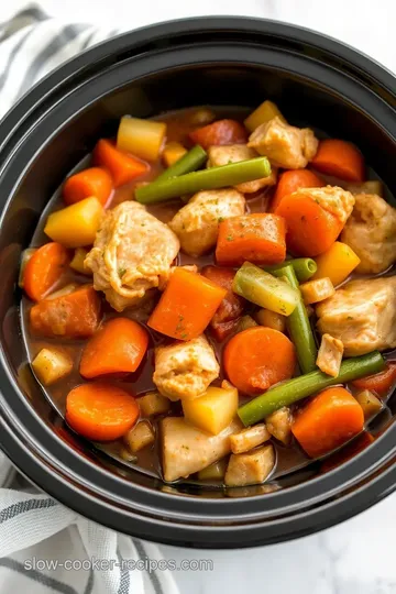 Slow Cooker Chicken and Vegetable Stew presentation