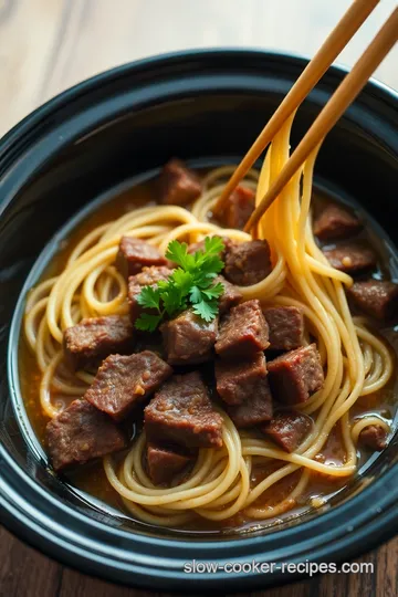 Incredible Slow Cooker Beef Ramen Noodles presentation