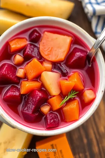 Root Veggies in Borscht presentation