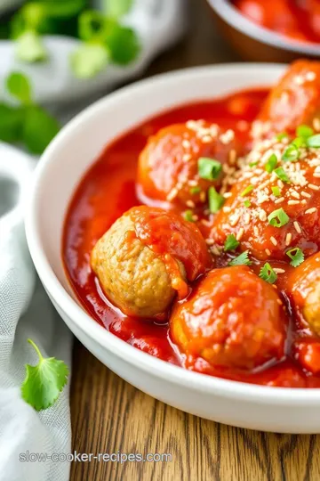 Slow Cooker Italian-Style Frozen Meatballs presentation