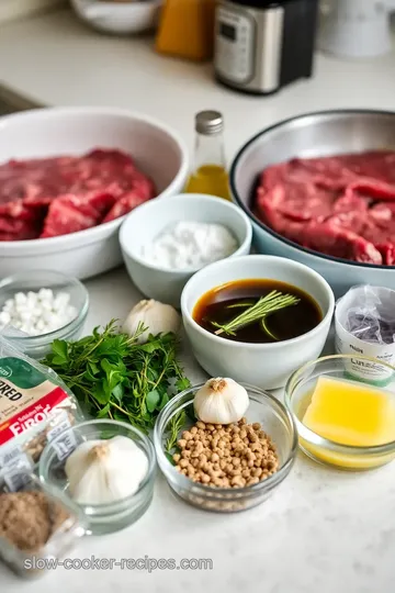 Slow Cooker Beef Sirloin Steak with Garlic Herb Sauce ingredients