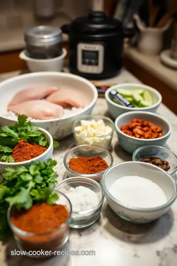 Spicy Mexican Slow Cooker Chicken Tacos ingredients