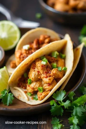 Spicy Mexican Slow Cooker Chicken Tacos presentation