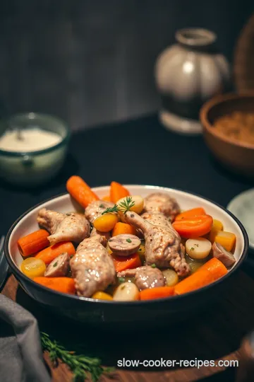 Slow-Cooked Garlic Herb Rabbit presentation