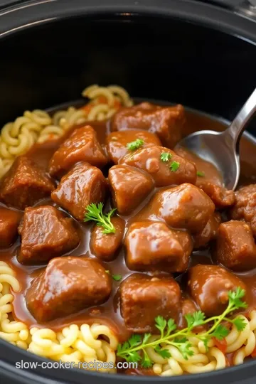 Slow Cooker Beef Cubed Steak with Mushroom Gravy presentation