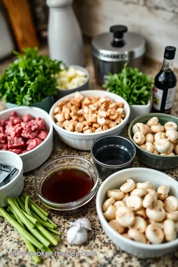 Easy Slow Cooker Beef Stroganoff with Rosemary ingredients