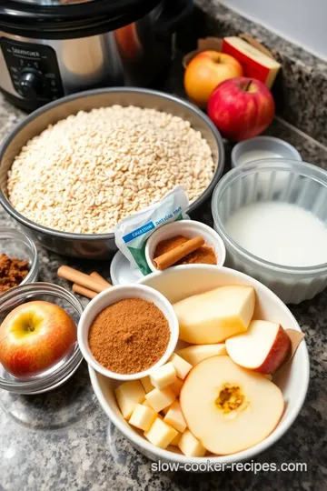 Slow Cooker Overnight Oatmeal with Apples and Cinnamon ingredients