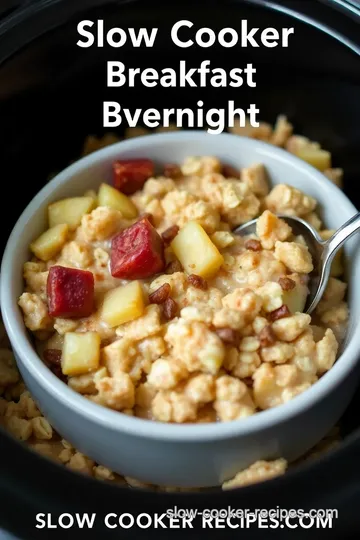 Slow Cooker Overnight Oatmeal with Apples and Cinnamon presentation