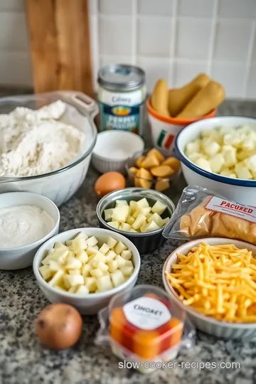 Slow Cooker Cheesy Potato and Onion Pierogi ingredients