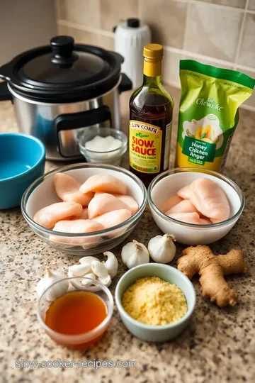 Slow Cooker Honey Garlic Chicken Tenders ingredients