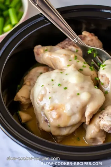 Keto Slow Cooker Creamy Garlic Chicken presentation