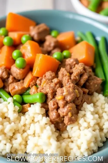 Slow Cooker Beef and Vegetable Dog Food presentation