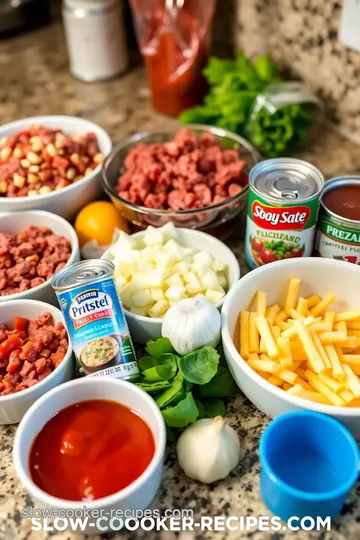 Slow Cooker Ground Beef Pasta ingredients