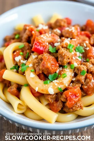 Slow Cooker Ground Beef Pasta presentation