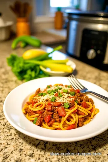 Slow Cooker Ground Beef Pasta steps