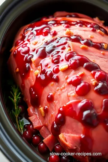 Slow Cooker Christmas Cranberry-Orange Glazed Ham presentation