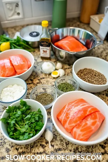 Slow Cooker Lemon Garlic Herb Salmon ingredients