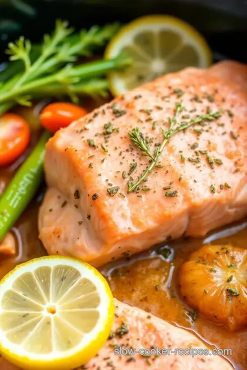 Slow Cooker Lemon Garlic Herb Salmon presentation