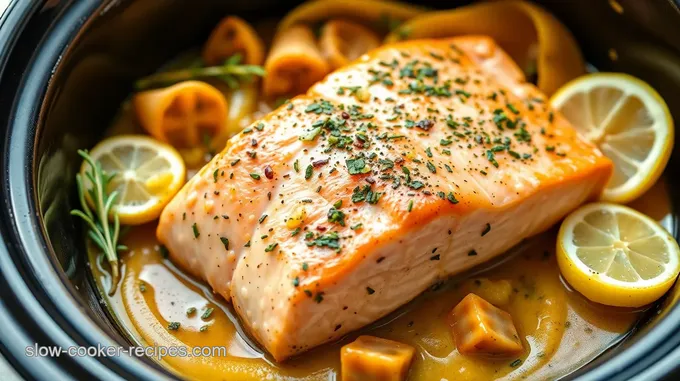 Slow Cooker Lemon Garlic Herb Salmon